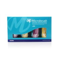 microaplicador microbrush medida fino 1.5 mm color amarillo y púrpura